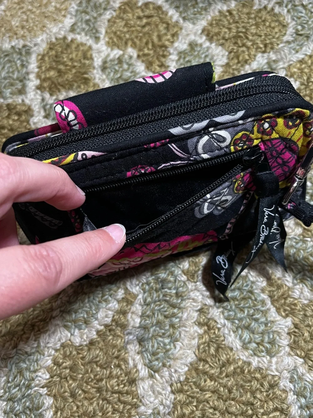 Vera Bradley Moon Blooms Quilted Wristlet Wallet Card Holder